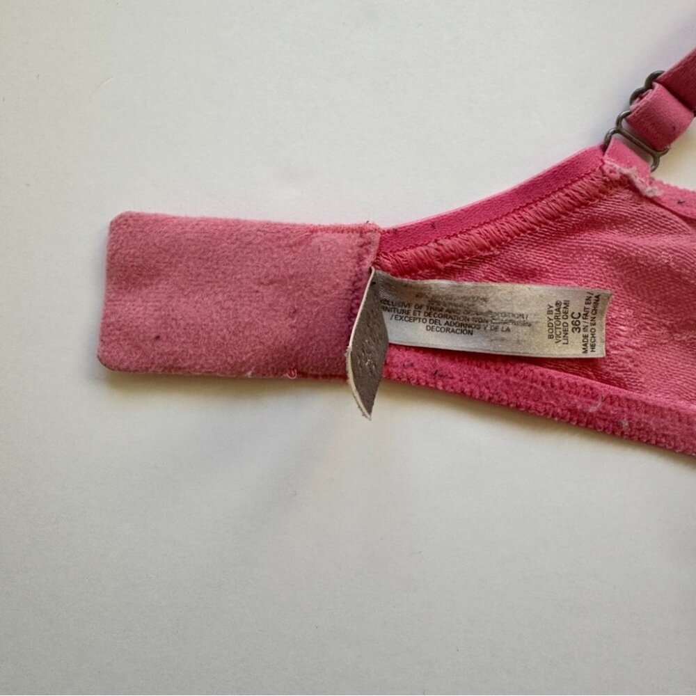 Victoria's Secret Bra Body by Victoria Lined DemiPink Lace Soft Comfy Sz 36C - Picture 5 of 12